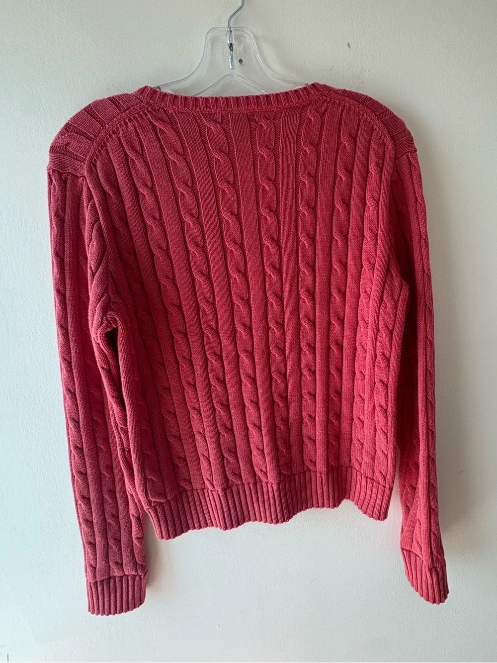 Polo Ralph Lauren Women’s Cable Knit V-Neck Cotton Sweater - Picture 3 of 8